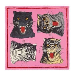 Gucci Tiger Head Printed Scarf